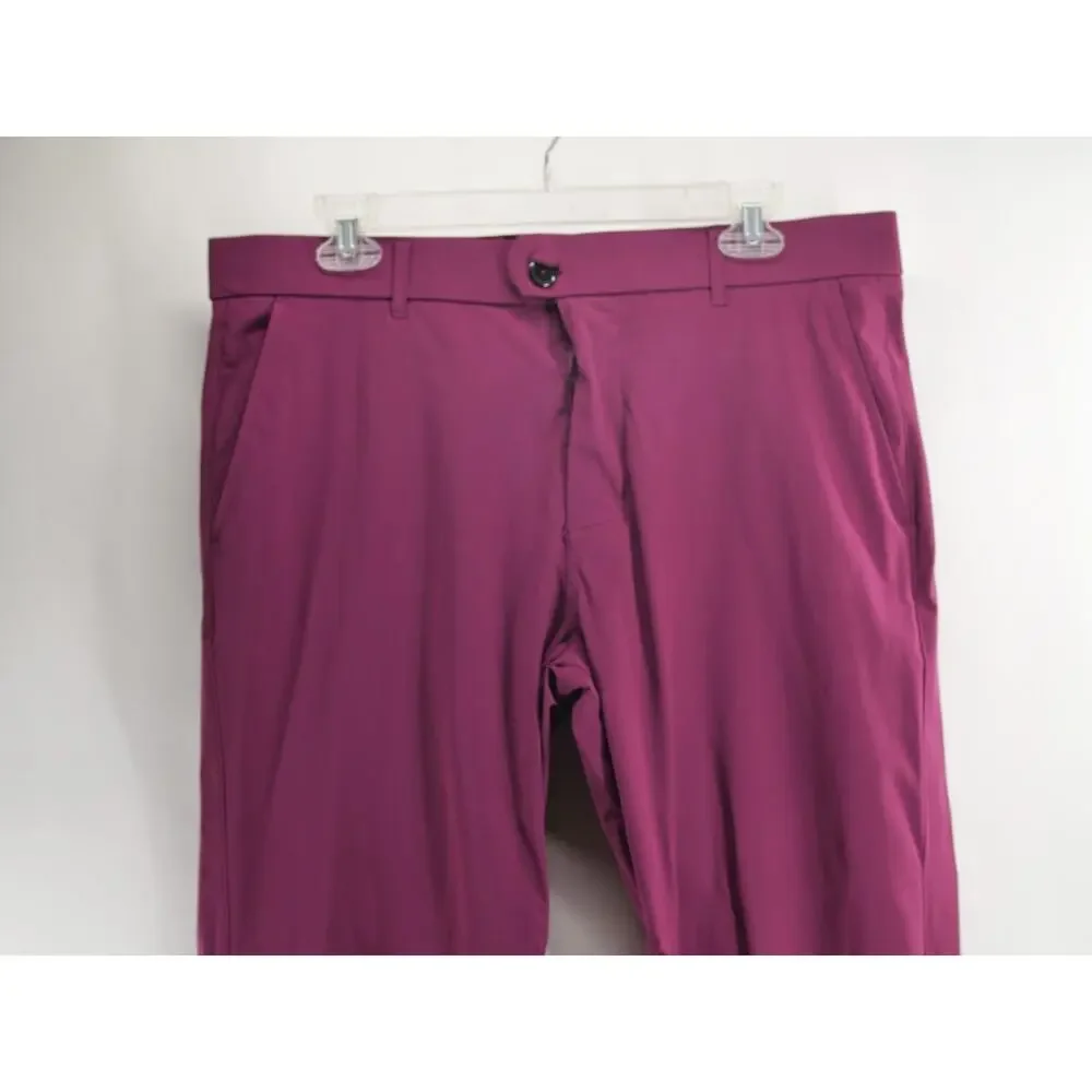 GREYSON Men's 34x32 Plum Red Performance Athletic Golf Pants Stretch Blend